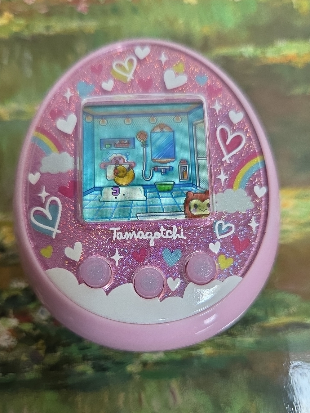 Pink Tamagotchi Virtual Pet with Heart & Rainbow Design 2018 - Picture 2 of 10